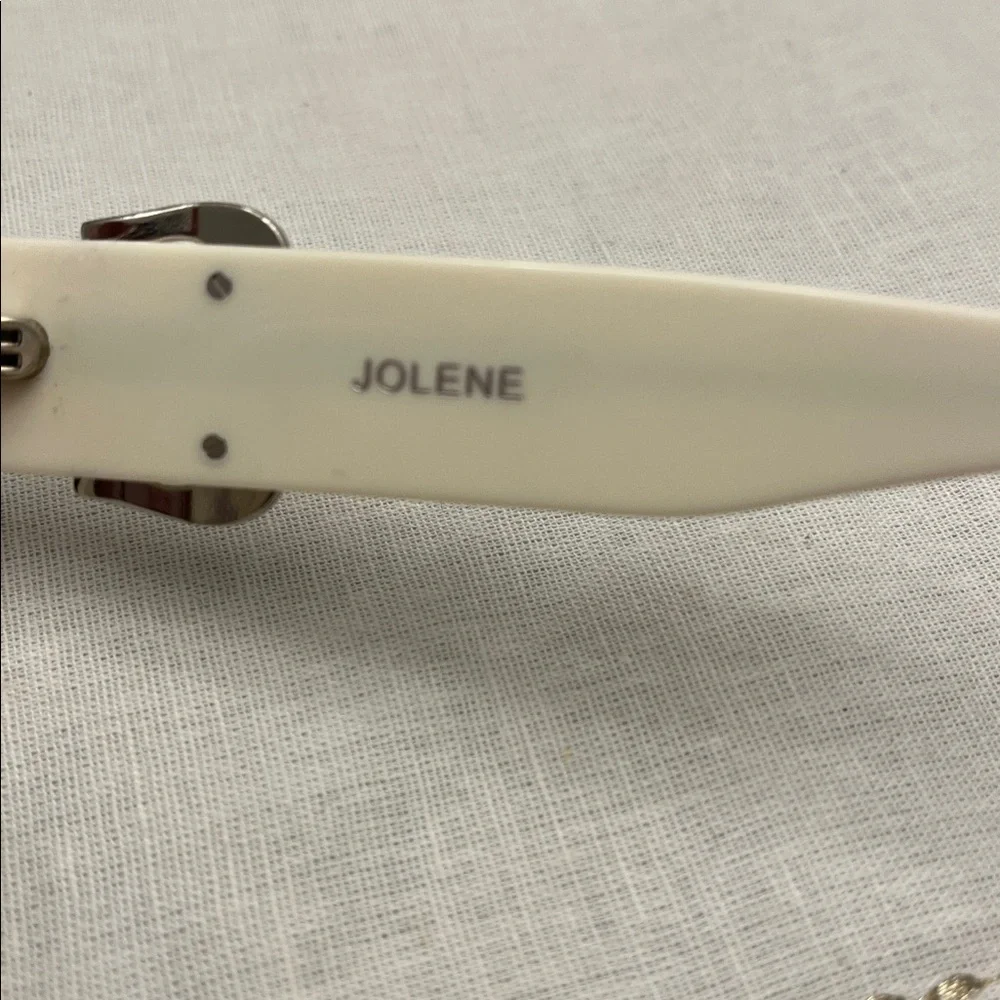 Anthropologie X ISEA Jolene Western Buckle Chic White Sunglasses New